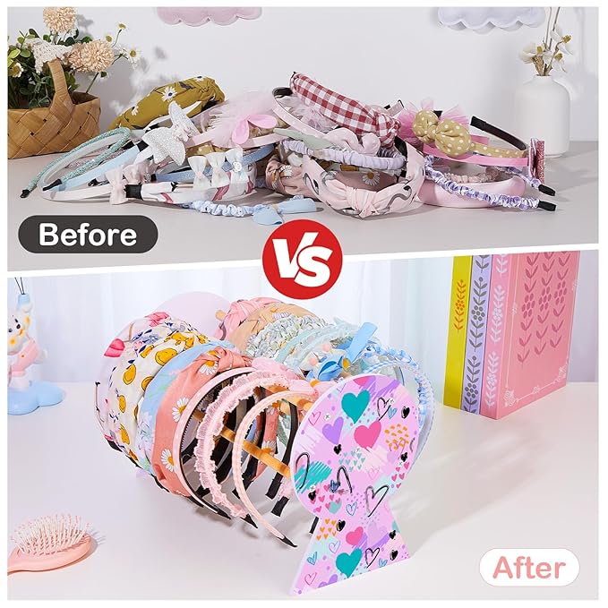 Basumee Headband Holder Hair Accessories Headbands Organizer for Girls Headband Display Hairband Storage Organizer Room Decor for Girls
