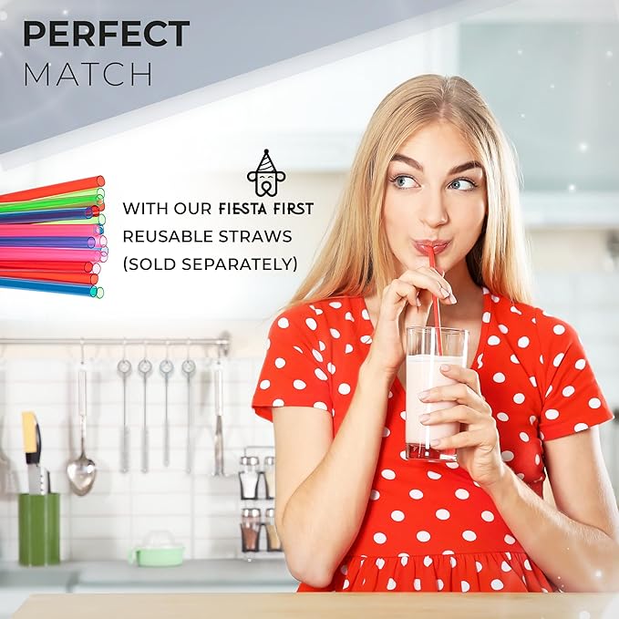 Heavy Duty Cleaning Brushes Set of 8 - Extra Long Straw Cleaners for Metal and Plastic Reusable Drinking Straws, to Clean Small Spaces, Sippy Cups, Water Bottles - Sturdy Hard Brush Bristles