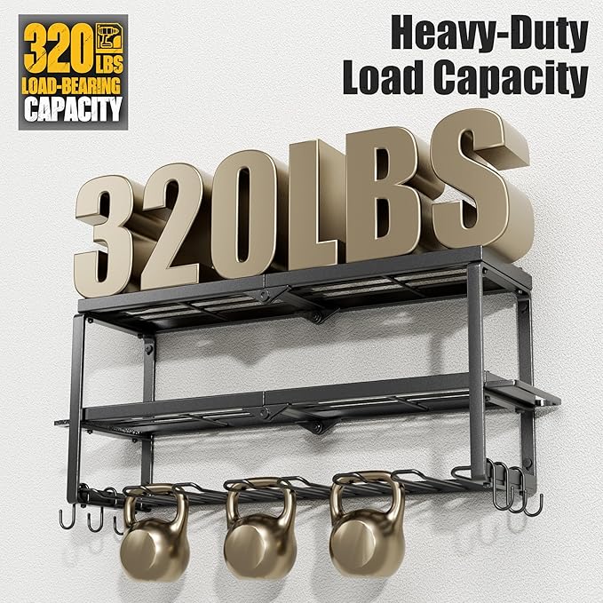 Power Tool Organizer, 7 Drill Holder for Tool Organizer, Storage and Organization for Garage, Heavy Duty Metal Tool Shelf Utility Rack for Cordless Power Tools Suitable for Pegboard/Workshop