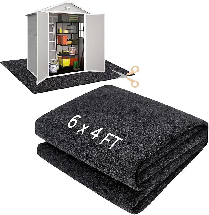 6 x 4 FT Outdoor Storage Shed Floor Mat Waterproof Garden Shed Flooring Mat Washable Carport Furniture Dustproof Anti-Slip Pad for Protect Shed Flooring from Wear - Tool Shed Not Include