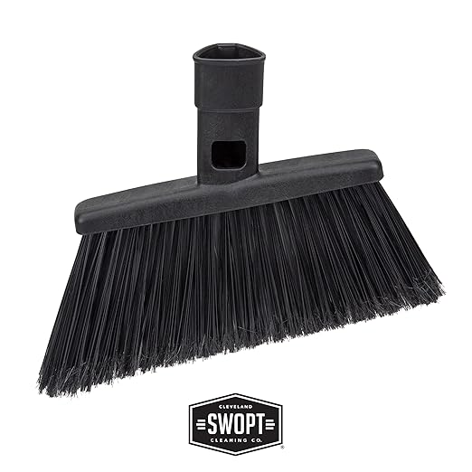 SWOPT Standard Multi-Surface Angle Broom Cleaning Head — Indoor and Outdoor Angled Broom Set — Interchangeable with All SWOPT Cleaning Products for More Efficient Cleaning and Storage