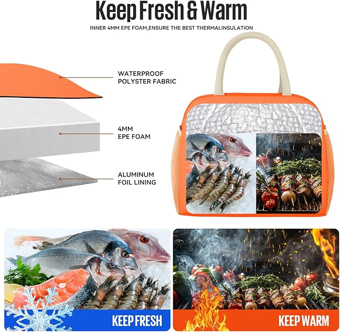 Lunch Bag Women/Men Lunch Box Women/Men (orange)