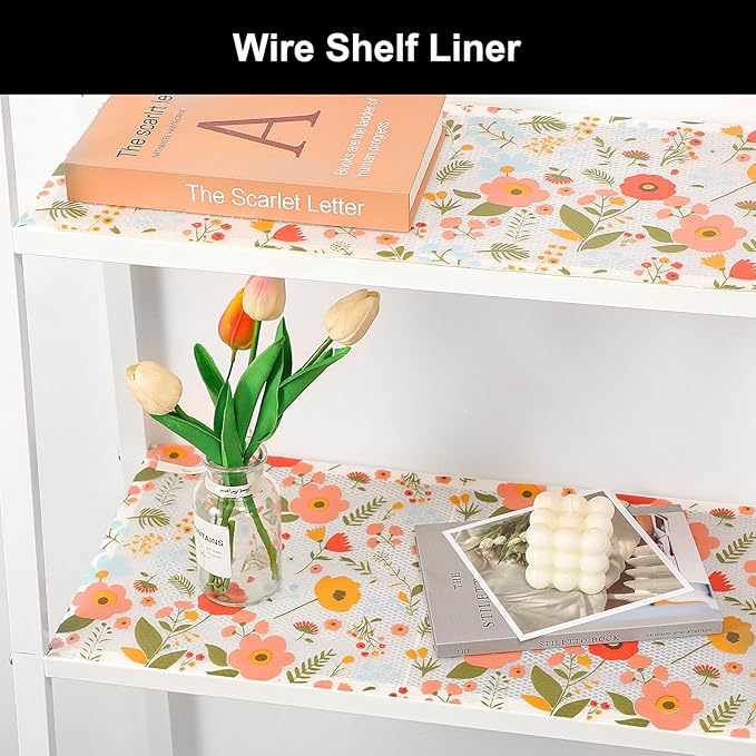 Cooyes Shelf Liner – Premium Non-Adhesive Cabinet & Drawer Liner for Kitchen – Waterproof Shelf Paper with Modern Pattern – Durable EVA Cabinet Mat – Easy to Cut (17.5" W x 197" L)