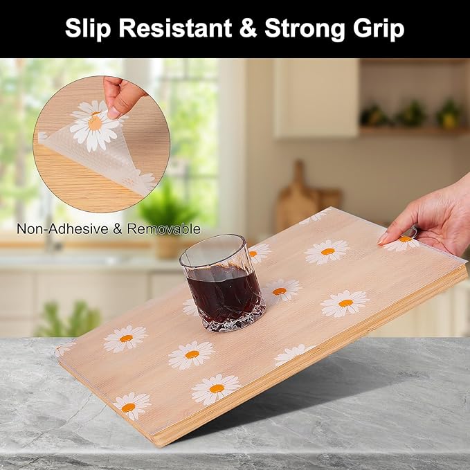 Cooyes Shelf Liner – Premium Non-Adhesive Cabinet & Drawer Liner for Kitchen – Waterproof Shelf Paper with Modern Pattern – Durable EVA Cabinet Mat – Easy to Cut （12" W x 240" L）