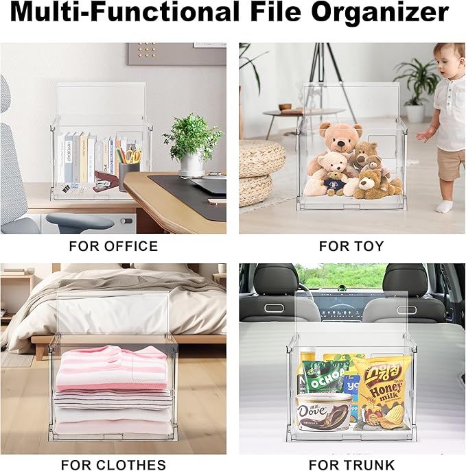 UMAIL File Box,Hanging File Organizer,Portable Storage Bins with Lids,Letter-size File Holder File Cabinet for Office/Home/Decor No Folders(1pack