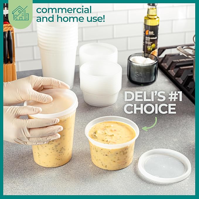 JoyServe Deli Food Containers with Lids - (144 Sets) Bulk Case of 72-32 Oz Quarts & 72-16 Oz Pints Airtight Food Storage Takeout Meal Prep Containers, BPA-Free, Dishwasher, Microwave Safe