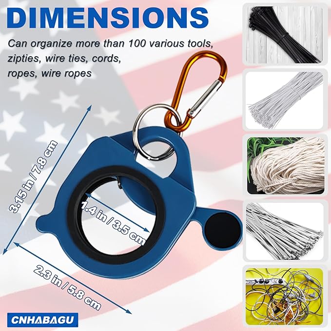 Zip Tie Holder Organizer Cable Tie Organizer Holder for Tool Belt Strong Efficient Solution for Electrician Zip Ties Holder Reusable Portable Safety(Blue, 2 Pack)