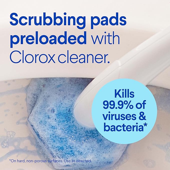 Clorox ToiletWand Toilet Bowl Cleaner- Toilet Brush, Storage Caddy and 16 Disinfecting Refill Heads