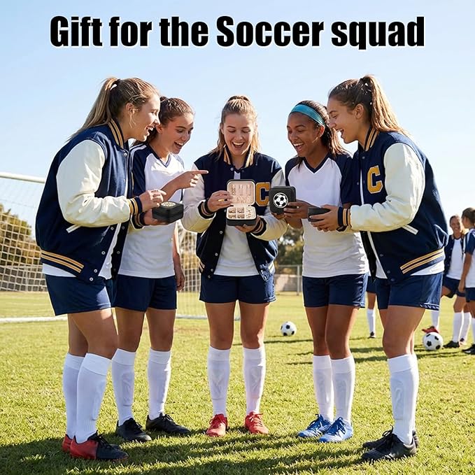 12 Pack DIY Soccer Jewelry Box for Girls Team. Personalized Portable Mini Travel Jewelry Organizer with Embroidery Stickers. Perfect Soccer Gifts Bulk for Players, Coaches, Banquets & Birthdays