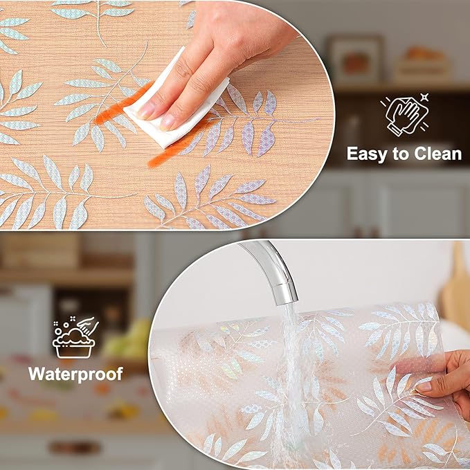 Cooyes Shelf Liner – Premium Non-Adhesive Cabinet & Drawer Liner for Kitchen – Waterproof Shelf Paper with Modern Pattern – Durable EVA Cabinet Mat – Easy to Cut （12" W x 120" L）