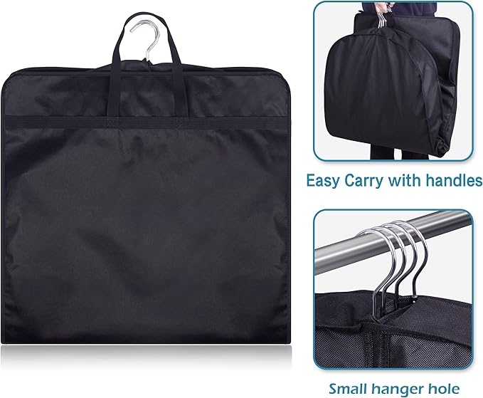 KIMBORA 54" Garment Bag for Travel, Gusseted Suit Bags for Men with Handle Garment Bags for Hanging Clothes Storage Suit Cover for Dress, Coats, Jackets, Shirts