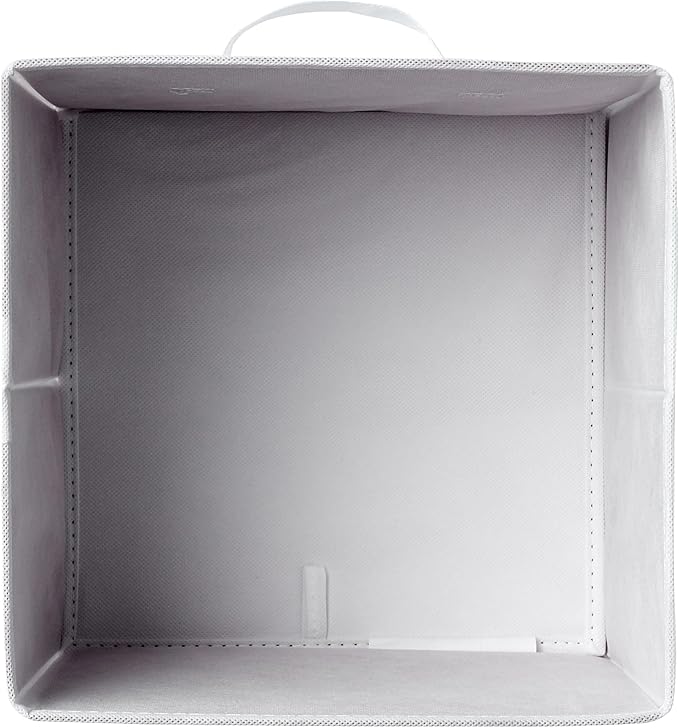 Amazon Basics Collapsible Fabric Storage Cubes Organizer with Handles,Sturdy,White,10.5-x-10.5-x-11-inch,6 Count (Pack of 5)