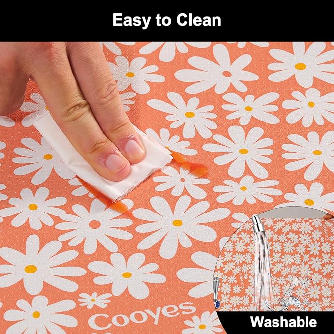 Cooyes Shelf Liner – Premium Non-Adhesive Cabinet & Drawer Liner for Kitchen – Waterproof Shelf Paper with Modern Pattern – Durable EVA Cabinet Mat – Easy to Cut （24" W x 240" L）