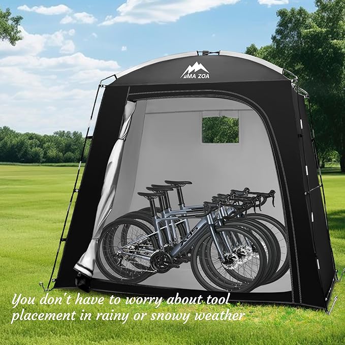 Bike Storage Tent,82*43*70 In Outdoor Portable Storage Tent,Made of 210D Oxford Cloth PU4000mm Waterproof Fabric, Storage Shed for 2-4 bike,Motorcycles,Garden Tools,Lawn Mower,Various Tools