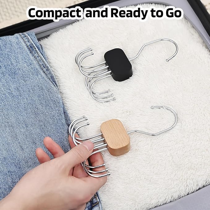 3 Pack Tank Top Hangers, 2025 Upgraded Bra Hanger for Closet Organizer & Storage, 360° Rotating & Foldable Design, Wooden Space-Saving Hanger for Tank Tops, Bras and More (Black)