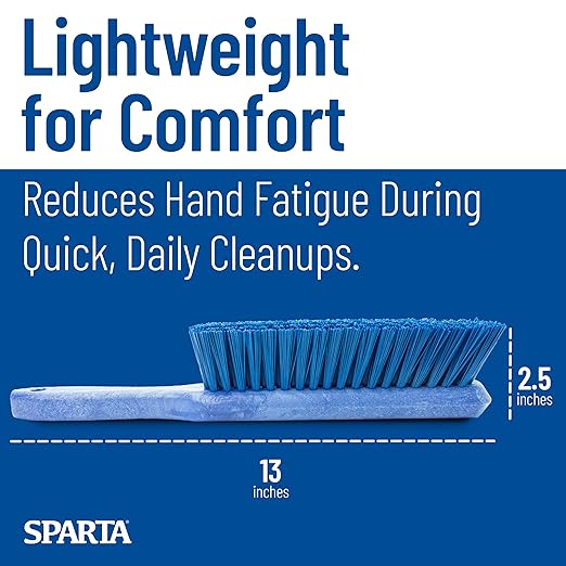 SPARTA Handheld Soft Counter Brush 8 Inch Bristle Span, Multi-Use Dust Brush with 5 Inch Handle for Tables, Countertops, and Delicate Surfaces, Polyester, Blue