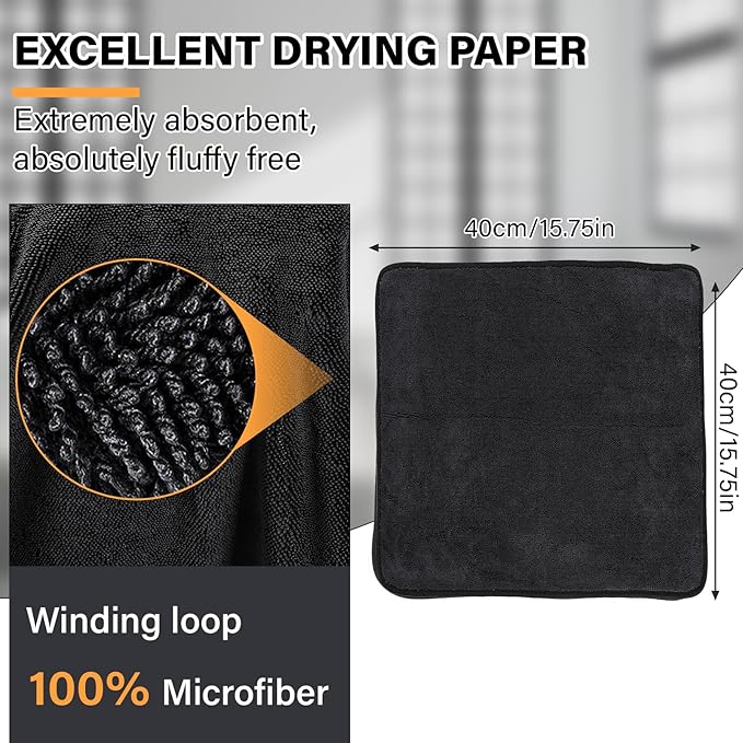 Shiny Shower Cleaning Cloth, Super Absorbent Bath Towels, Shower Doors Drying Towels, Streak Free Glass Window Car Mirror Microfiber Cleaning Cloths (3, 16"X16")