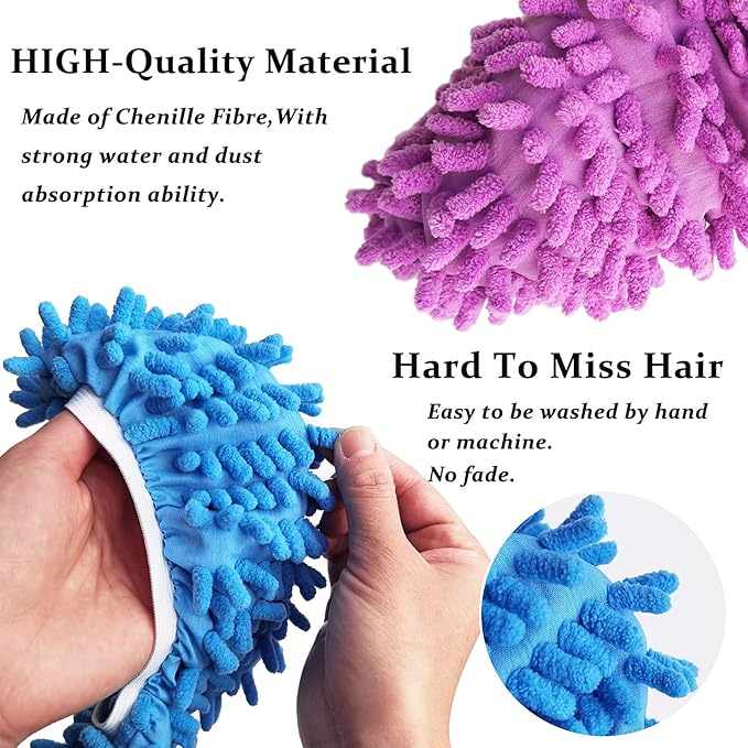 Mop Slippers Shoes 6 Pieces (3 Pairs), Microfiber Mopping Slippers for Floor Cleaning , Shoe Cover Duster Mopping Slippers, Floor Cleaning Tools