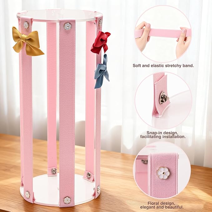 Bow Organizer for Girls - Large Capacity Hair Clip Organizer, Effortless Hair Bow Holder for Home Dresser, Perfect for Gifting, Essential Storage Solution for Girls