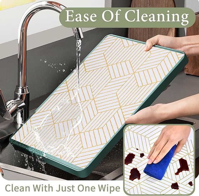 Shelf Liners for Kitchen Cabinets 35.4 in X 39.5 Ft, Non Adhesive Cabinet Liner Strong Non-Slip Thickened Gold Geometric Drawer Liner, Easy to Clean for Shelf, Cabinet with Knife and Tape Measure