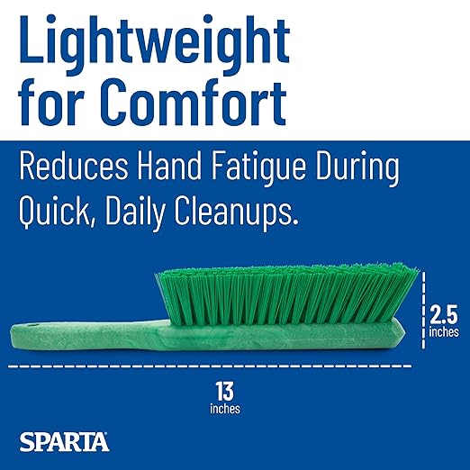 SPARTA Handheld Soft Counter Brush 8 Inch Bristle Span, Multi-Use Dust Brush with 5 Inch Handle for Tables, Countertops, and Delicate Surfaces, Polyester, Green, (Pack of 6)
