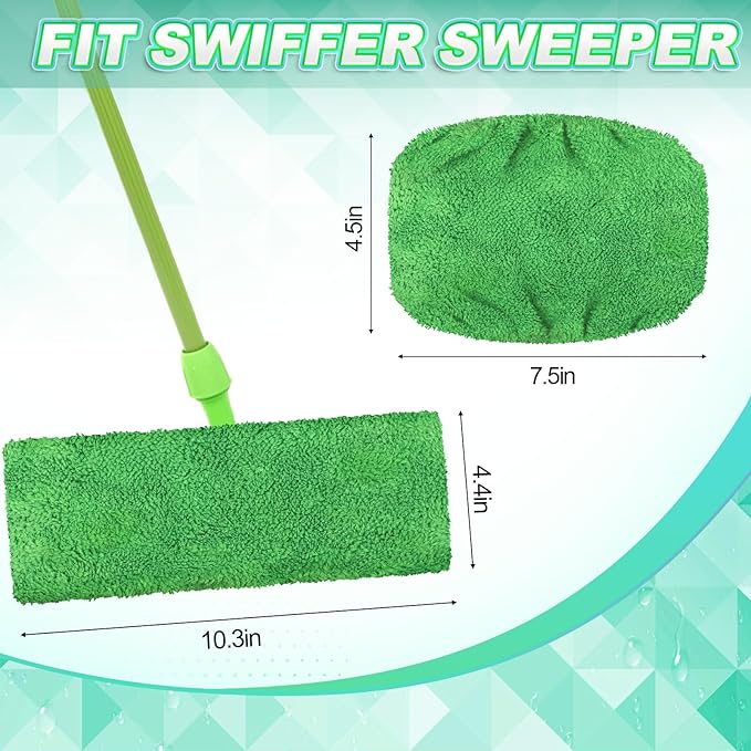 Nuogo Reusable Wet Mop Pads Refills Compatible with Swiffer Sweeper Mops Household Cleaning Tools Washable Mop Pads for Wet & Dry Use（48）