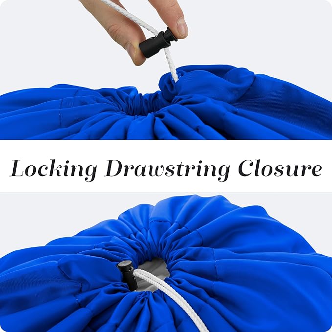 Nylon Laundry Bag - Locking Drawstring Closure and Machine Washable. These Bags will Fit a Laundry Basket or Hamper and Strong Enough to Carry up to Three Loads of Clothes. (Royal Blue)