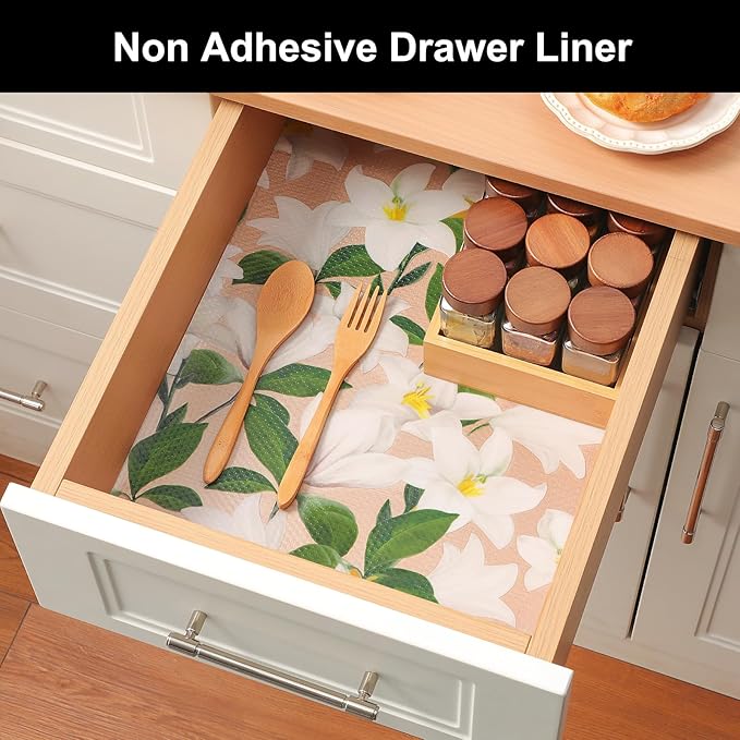 Cooyes Shelf Liner – Premium Non-Adhesive Cabinet & Drawer Liner for Kitchen – Waterproof Shelf Paper with Modern Pattern – Durable EVA Cabinet Mat – Easy to Cut （24" W x 240" L）
