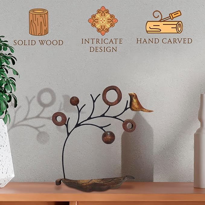 Decozen Jewelry Organizer Hanging Tree Stand - Necklace Holder Jewelry Organizer for Women with a Ring Dish Tray for Mother in Law, and Valentines Day Gifts for Her, 1-Piece