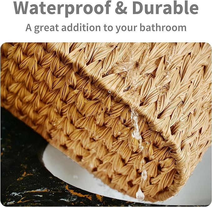 GRANNY SAYS Toilet Paper Storage, Bathroom Storage Basket, Toilet Paper Basket for 6 Mega Rolls, Toilet Paper Holder with Storage, Wicker Basket for Bathroom Accessories