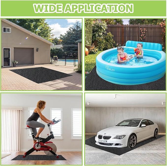 Outdoor Storage Shed Floor Mat, 6 * 4FT Waterproof Washable Garden Flooring Pad with Non Slip Backing, Soft Furniture Patio Covering Carport dust Oil Mat-Tool Shed, Storage Shed Not Included