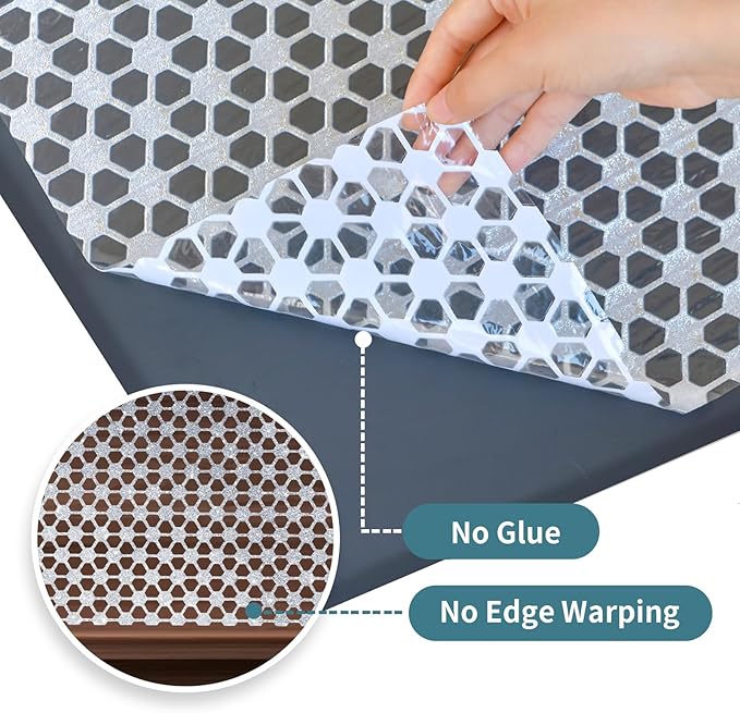 Drawer and Shelf Liner for Kitchen Cabinet: 17 in X 20 Ft Non Slip Waterproof Shelf Paper Non Adhesive Refrigerator Liners Silver Square Easy Liners for Bathroom with Knife Tape Measure
