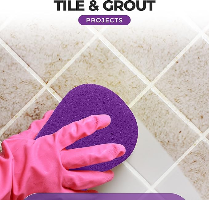 Multi-Purpose Sponges for Cleaning - Purple 2 Pack, Large Sponges for Car Washing, Tile & Grout, All Purpose Cleaning