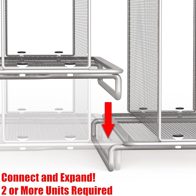 Simple Houseware Expandable 5 Section Upright File Sorter Organizer, Silver