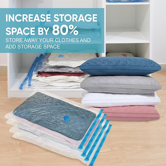 10 Jumbo Vacuum Storage Bags, Space Saver Vacuum Sealer for Clothes, Comforters, Blankets, Bedding