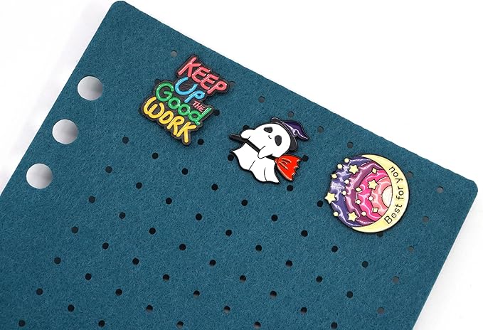Enamel Pin Display Book Collection Trading Book Portable Brooch Pins Holder Storage Organizer Case Zippered (Black Heart Lace)
