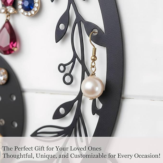 Personalized Letter Hanging Earring Organizer Wall Mounted Jewelry Rack for Earrings Necklaces Bracelets Space Saving Jewelry Display Stand Perfect Valentine's Day Gift