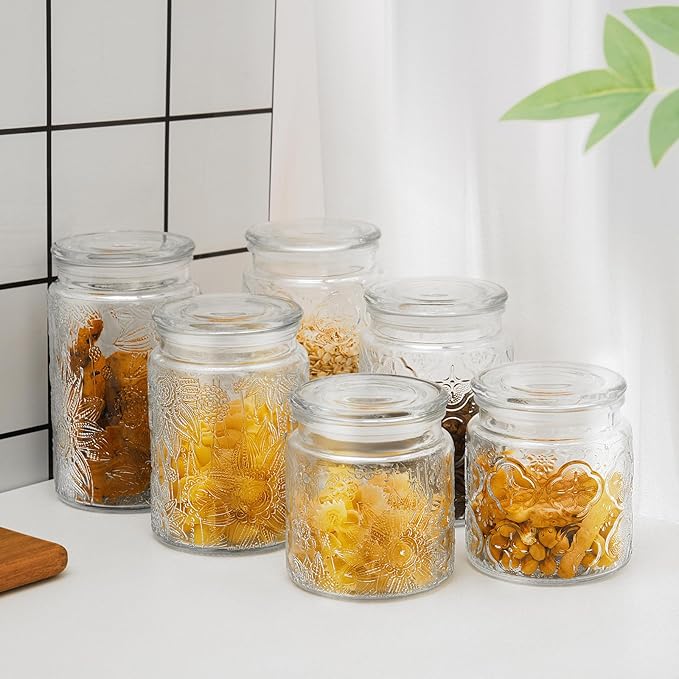 24oz Wide Mouth Mason Jars, 3-Pack Glass Jars With Lids, Pickle Canning Jars For Candy, Sugar, Coffee, Tea, Spice, Cookie, Dishwasher Safe
