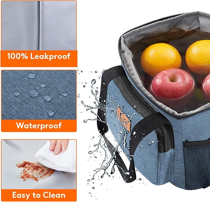 Lifewit Medium Lunch Bag Insulated Lunch Box Soft Cooler Cooling Tote for Adult Men Women, Light Blue 12-Can (9L)