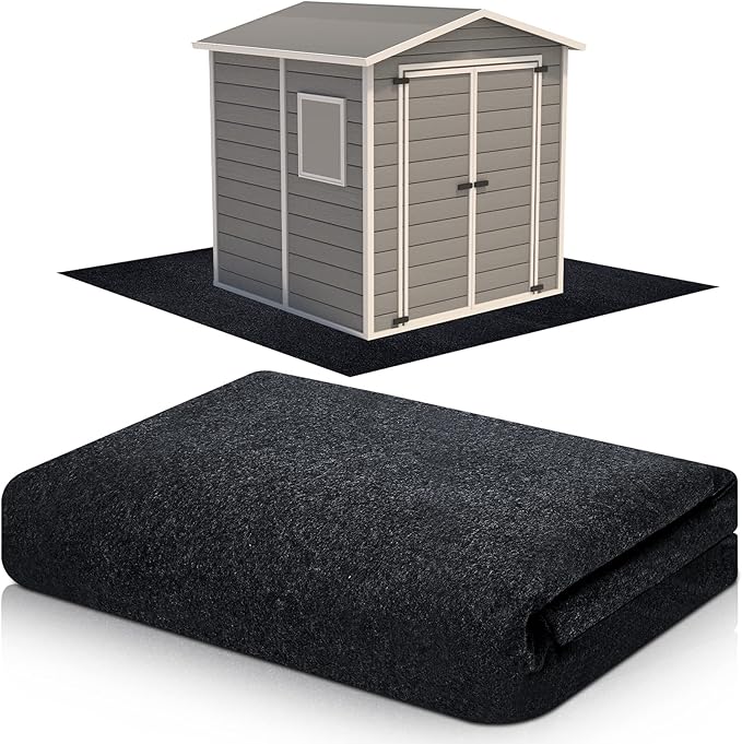 Haull Outdoor Storage Shed Floor Mat Waterproof Outdoor Carport Mat Thickened Soft Patio Furniture Pad Washable with Non Slip Backing, Storage Shed Not Included(8.2 x 8.2 ft)