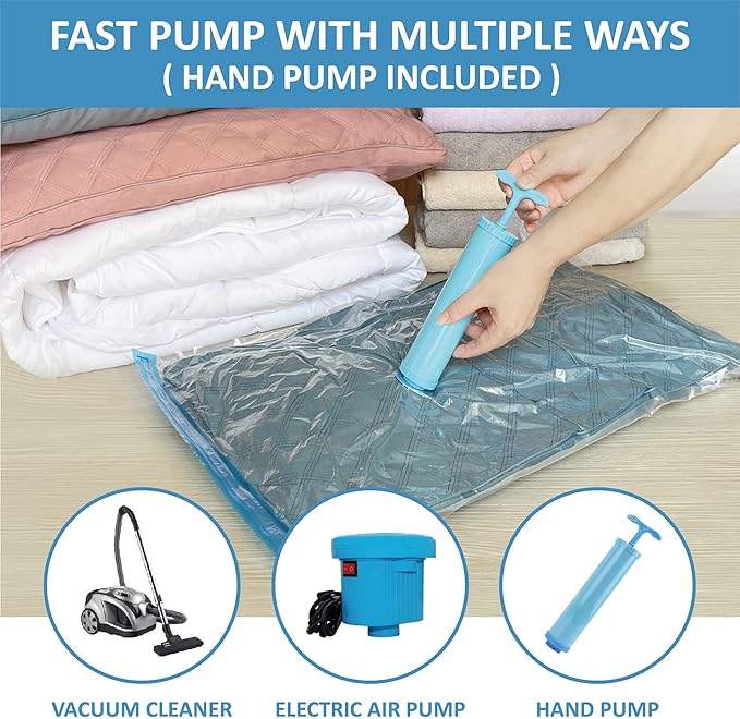 20 Pack Vacuum Storage Bags, Space Saver Vacuum Storage Bags, Vacuum Seal Bags for Clothing, Comfoters, Pillows, Blanket, Bedding