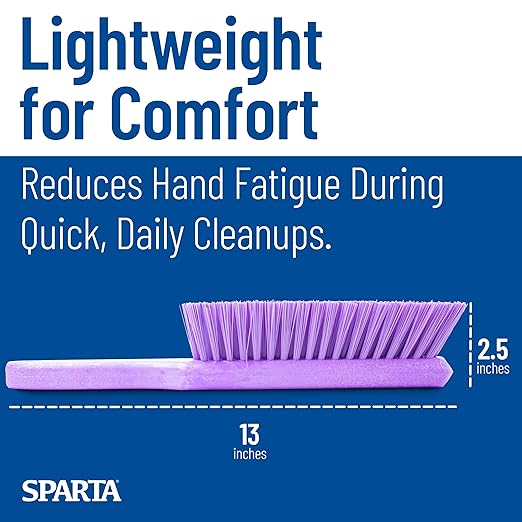 SPARTA Handheld Soft Counter Brush 8 Inch Bristle Span, Multi-Use Dust Brush with 5 Inch Handle for Tables, Countertops, and Delicate Surfaces, Polyester, Purple