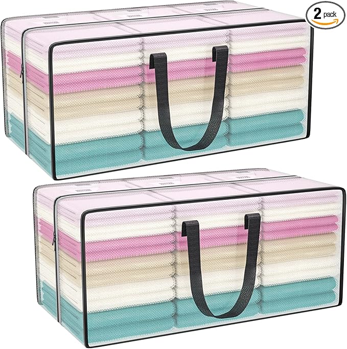 Clear Storage Bags with Zipper, Large Moving Bags Heavy Duty Extra Large, Plastic Storage Totes for Clothes, College dorm Packing Bag with Strong Handles