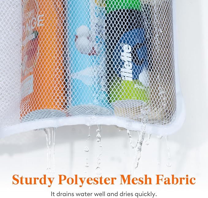 Lifewit Mesh Shower Caddy, 7 Pockets Hanging Shower Organizer with Quick Drying Mesh, Portable Space Saving Bathroom Organizer to Hold Soap, Shampoo and Cruise Ship Essentials, White, Medium - 3 Pack