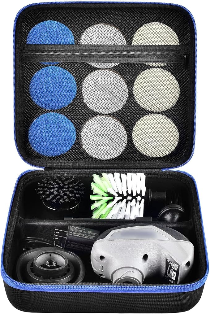 Case for Dremel Versa Power Scrubber Kit Cleaning Tool PC10-07/ PC360-5 Grout Brush, Bathroom Shower Scrub Kitchen & Bathtub Cleaner Holder for More Kinds Spin Scrubbers, Sponge Pads(Box Only)