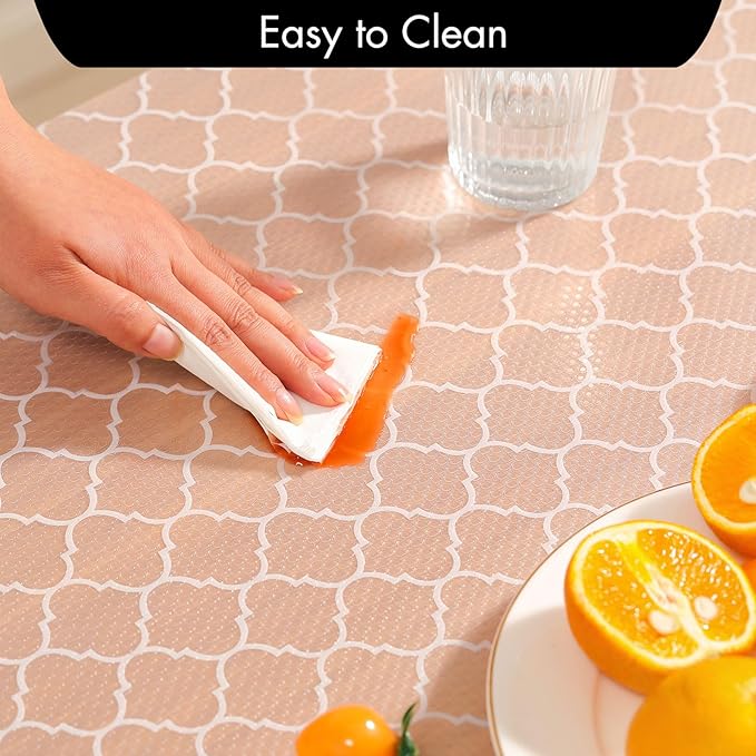 Cooyes Shelf Liner for Kitchen Cabinets – Non-Adhesive Waterproof EVA Liner for Drawers and Cabinets – Durable, Easy-to-Cut Shelf Paper with Modern Pattern