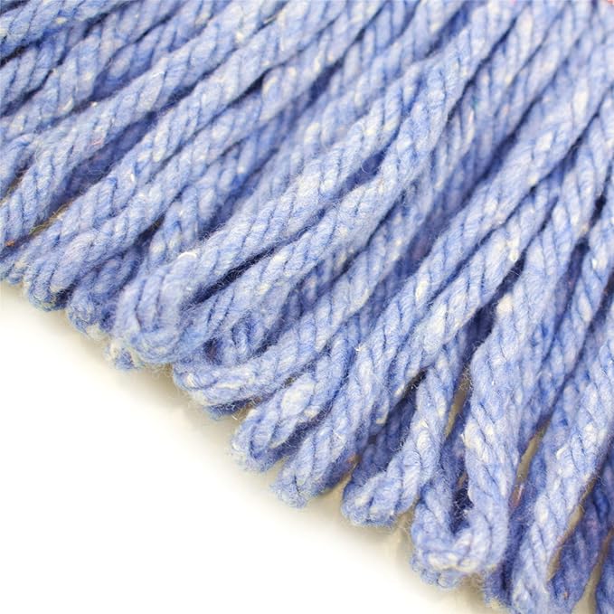 Mop Head Replacement Commercial Heavy Duty String Blue Wet Mop Heads for 3 Typs Commercial Mop Handle(4 pcs,Medium,Weight 16oz)