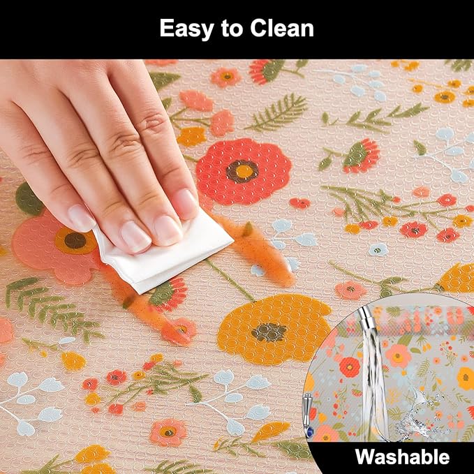 Cooyes Shelf Liner – Premium Non-Adhesive Cabinet & Drawer Liner for Kitchen – Waterproof Shelf Paper with Modern Pattern – Durable EVA Cabinet Mat – Easy to Cut （24" W x 360" L）