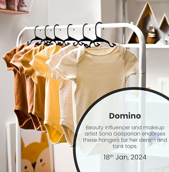 Utopia Home 40 Pack Kids Hangers - 11.5 Inch Plastic Baby Hangers for Closet - Childrens Hanger for Clothes & Infant Hanger for Closet - for Everyday Standard Use (Black)