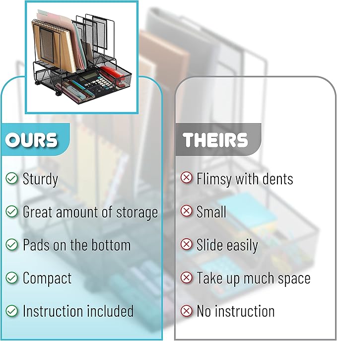 Mr. Pen- Mesh Desk Organizer with Drawer, Office Desk Organizers and Accessories, Desktop & Desk File Organizer